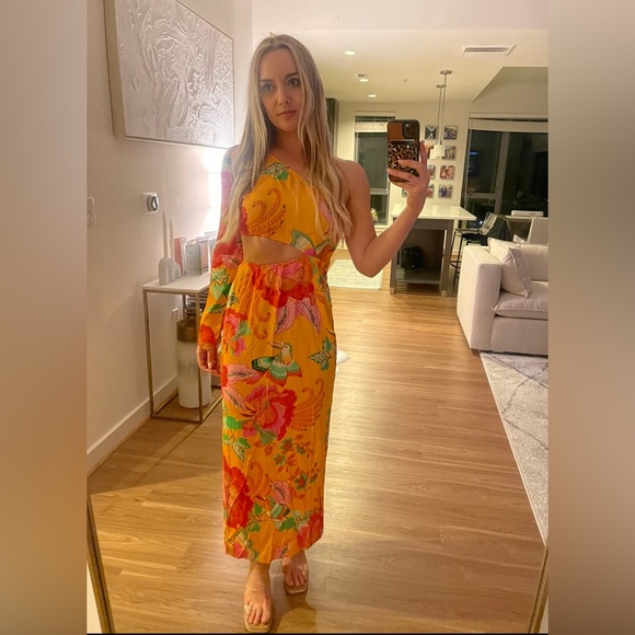 FARM Rio Dresses & Skirts - Farm Rio Single-Shoulder Printed Maxi Dress